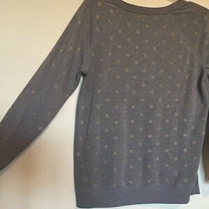 Gently Worn OLD NAVY Gray & Gold Polkadot Woman’s Crewneck